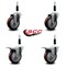 Service Caster 4'' Maroon Poly Swivel 7/8'' Expanding Stem Caster Set 2 Total Lock Brakes, 4PK SCC-EXTTL20S414-PPUB-MRN-2-S-2-78 - alternate 2